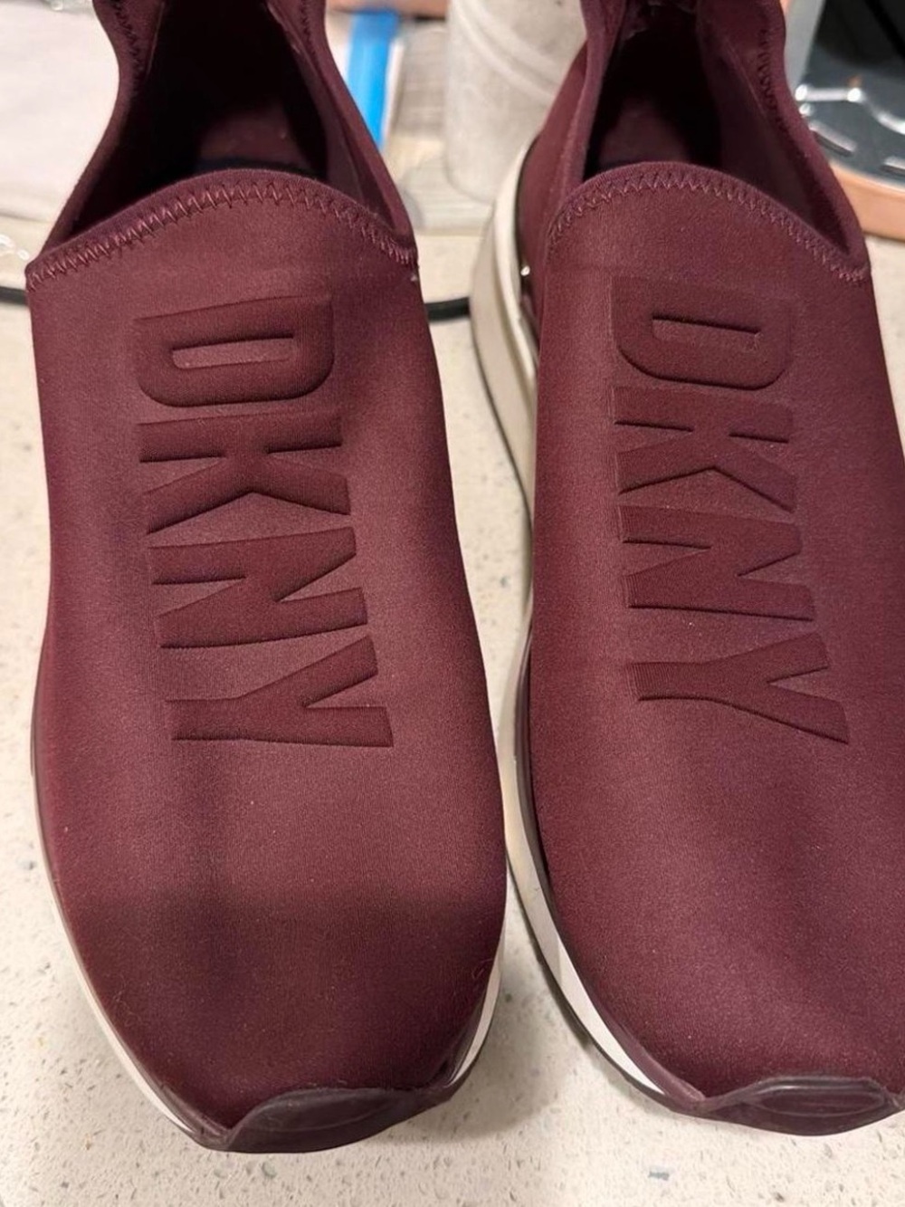 DKNY Slip-On Sneakers in Deep Burgundy